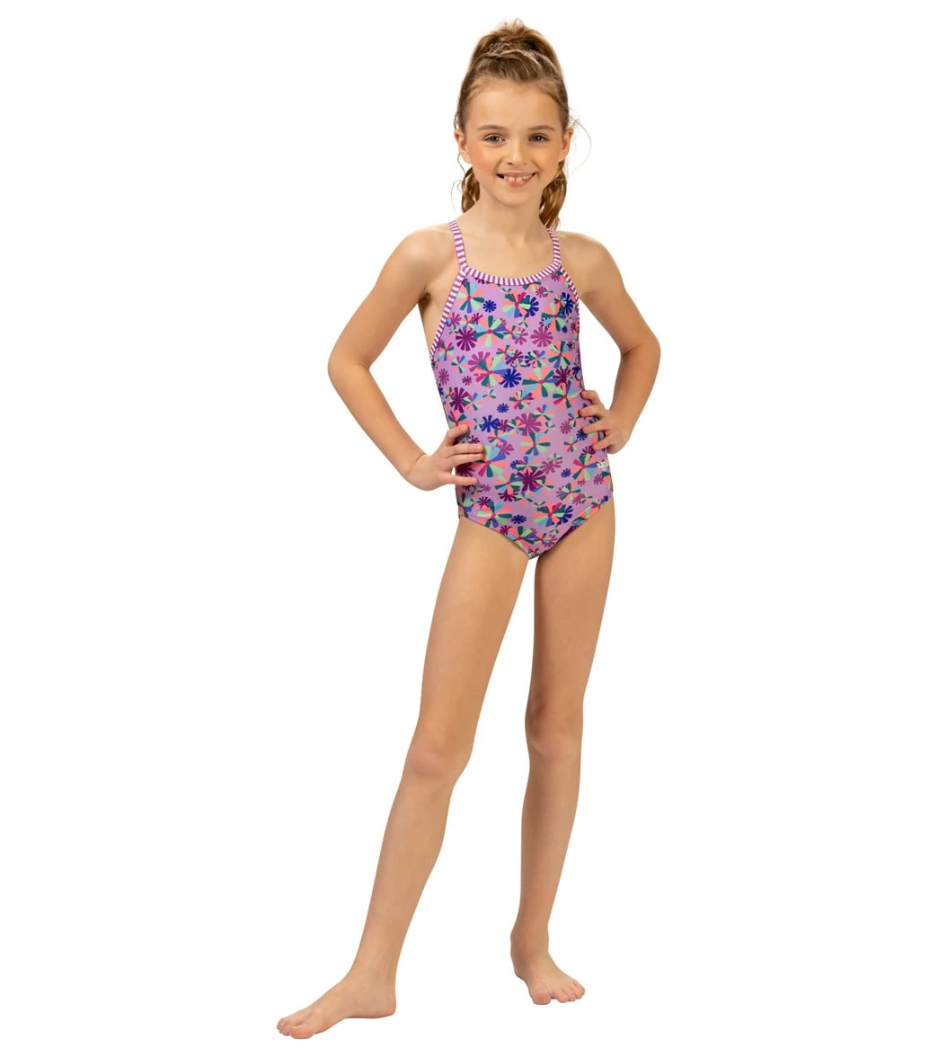 Girls' Pinwheel One Piece Swimsuit (Big Kid) 3 Girls' Pinwheel One Piece Swimsuit (Big Kid) - Image 3