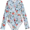 Seafolly Girls' Summer Vacay Long Sleeve One Piece Swimsuit (Big Kid)