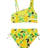 Seafolly Girls' Lemon Soda Asymmetrical Two Piece Bikini Set (Big Kid)