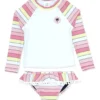 Girls' Surf Babe Long Sleeve Ruffle Two Piece Swim Set (Baby)