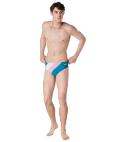 Speedo Vibe Men's Color Blocked One Brief Swimsuit -Speede Trendy 7605387067560 crystalteal 4a