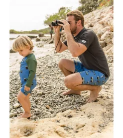 Men's Surf Safari Swim Trunks -Speede Trendy 7631514599592 blue 3a