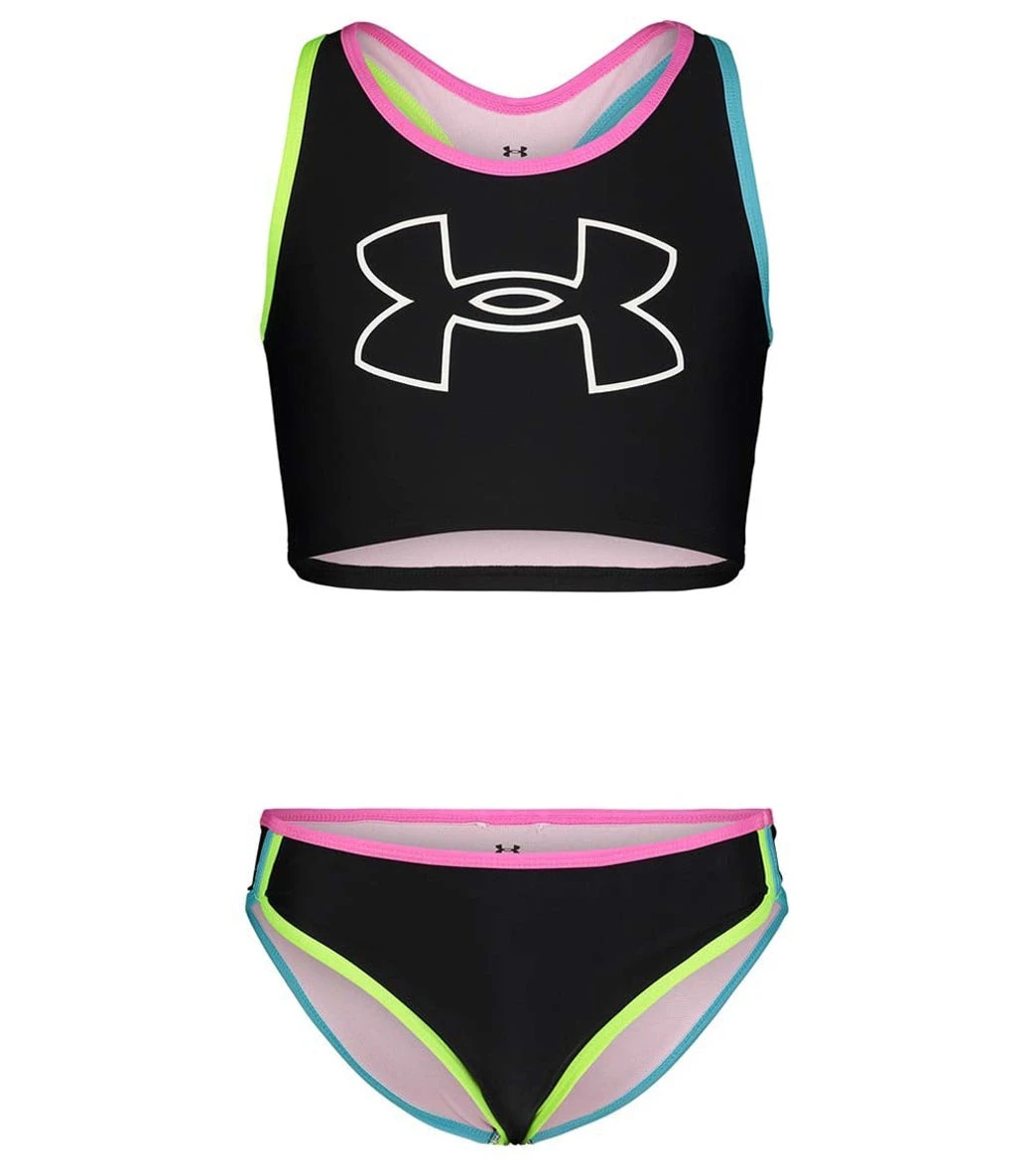 Under Armour Girls' UA Racer Two Piece Midkini Set (Little Kid) 1 Under Armour Girls' UA Racer Two Piece Midkini Set (Little Kid)