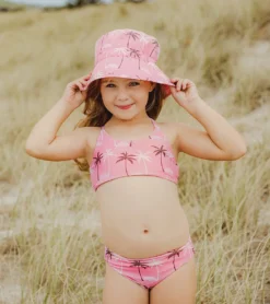 Girls' Palm Paradise Reversible X Back Two Piece Bikini Set (Little Kid, Big Kid) -Speede Trendy 7652779491496 pink 4a