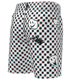 Nike Boys' Smile Check Swim Trunks (Little Kid) -Speede Trendy 7758030078120 white 3a