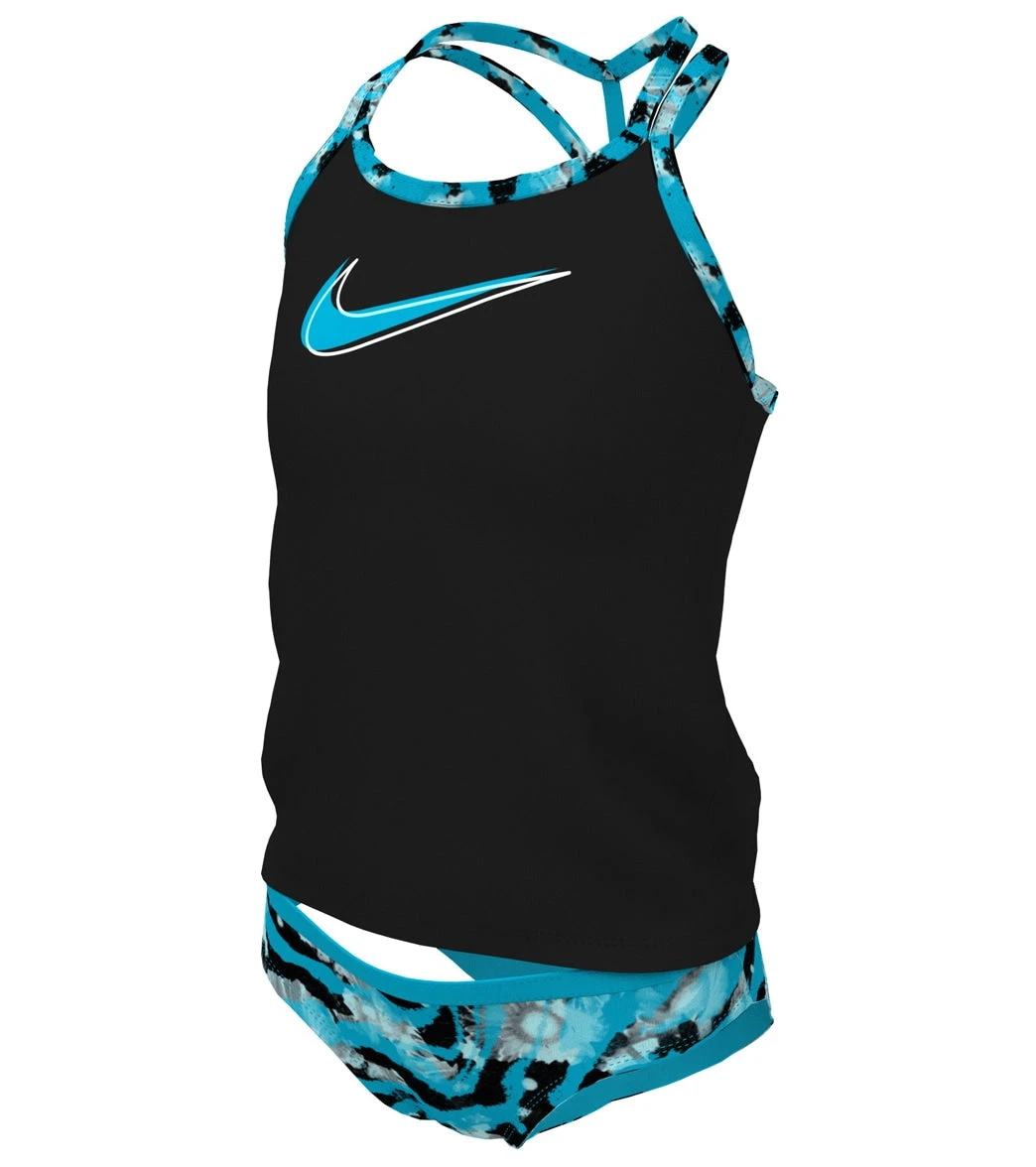 Nike Girls' Watercolor T-Crossback Two Piece Tankini Set (Big Kid) 2 Nike Girls' Watercolor T-Crossback Two Piece Tankini Set (Big Kid) - Image 2